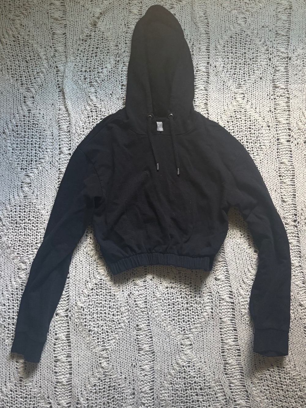ASOS Black Cropped Hoodie Y2K 2000s 90s grunge skater crop hoodie streetwear -